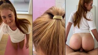 Yoga-slampan AbbyBunni blir knullad bakifrån i POV