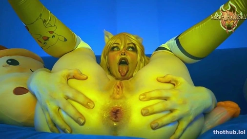 Amber Hallibell Blowjob And Riding on Big Dildo in Pokemon Cosplay