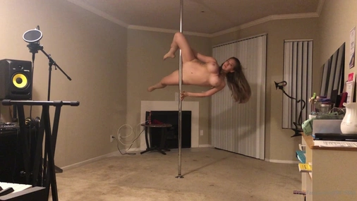 Kagney Linn Karter naked on stripper pole