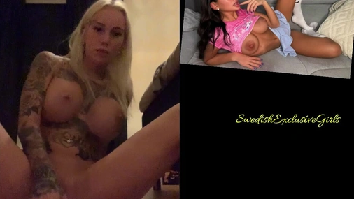 Swedish Tattooed Babe Paulina Alatalo using toy in her tight pussy