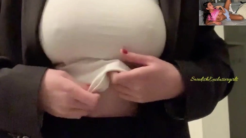 Swedish Babe Matilda flashing her big boobs
