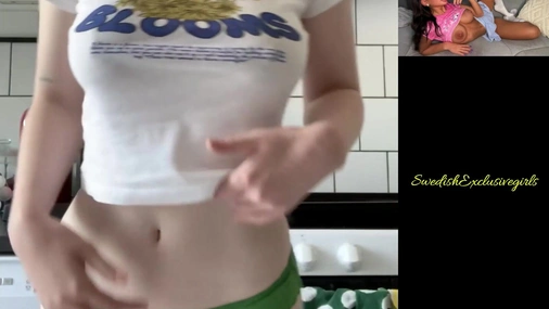 Swedish Babe Matilda showing her big tits & tight little pussy