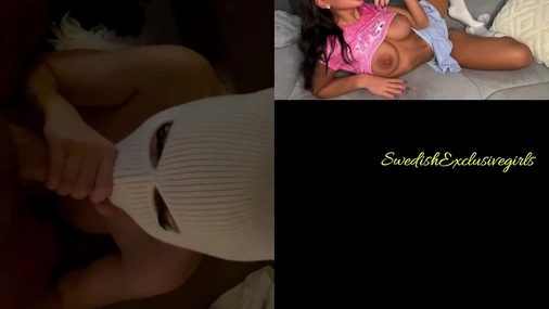 Norwegian Babe Linn Woyen masked Blowjob