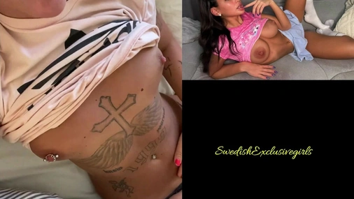 Swedish Tattooed Pierced Babe Ida Olofsson showing her tits