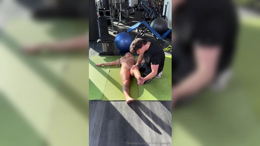 Gym Slut JizzJazz Takes On Huge White Cock During Workout