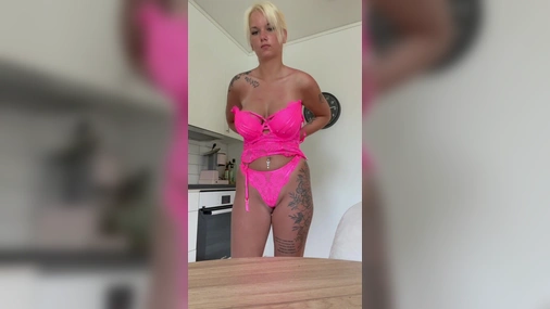 Swedish Josefin Svensson in pink lingerie