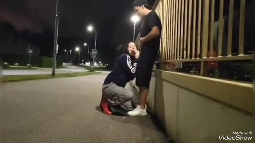 Swedish Jessica Seger blowjob in public