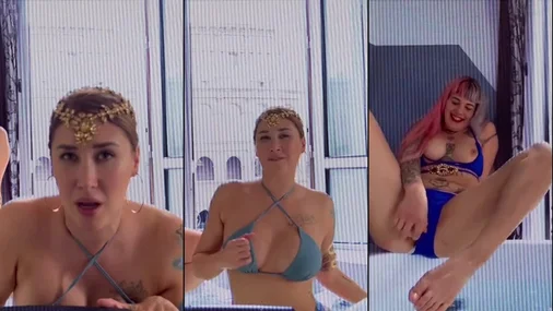 Diosa Sara Mit dem Dildo die Muschi der besten Freundin im Pool verwöhnen