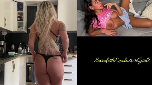 Swedish Babe Ida Olofsson showing her hot body in kitchen  tease