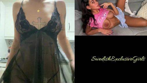 Swedish Tattooed Babe Ida Olofsson playing with her tight body tease