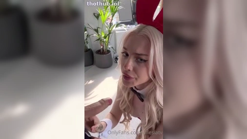 Bunny Blonde Alexandra Marianna Milking White Cock