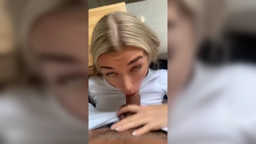 Swedish Cuteinnocent blowjob on her back