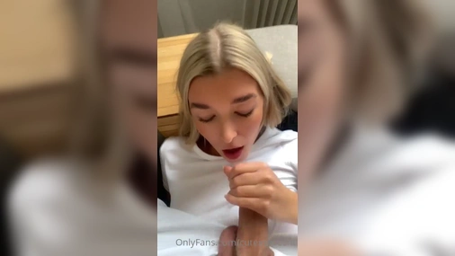 Swedish Cuteinnocent blowjob on her back