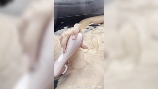 Mdemma - Using a Vibrator on Her Clit While Relaxing in a Hot Tub