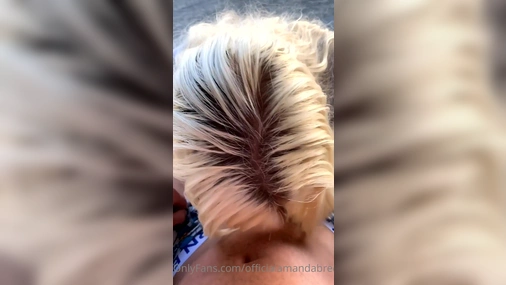 Amanda Breden blowjob and cum on tits at the park