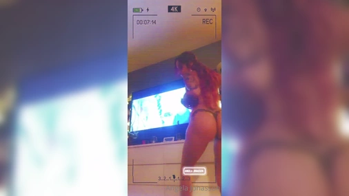 Angela Jonasson dancing and stripping