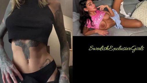 Swedish Tattooed Youtuber Striptease & Shows Her Big TIts & Tight Pussy