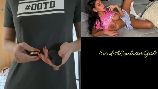 Swedish Babe Emisecrets Riding Dildo On Washing Machine