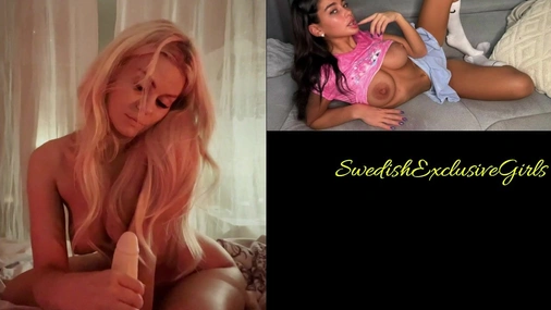Swedish Babe EmiSecrets Hot Handjob On Dildo