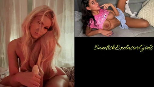 Swedish Babe EmiSecrets Hot Handjob On Dildo