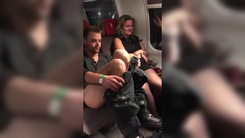 Couple caught giving BJ on train