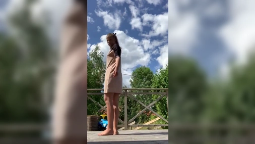 Swedish Nell kronberg smoking and play with pussy outdoor