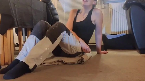 Danish Louise Pedersen anal fucked in work clothes