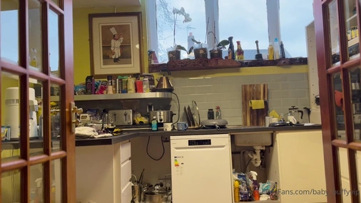 baby buffyvip Gets Fucked In The Kitchen After Blowjob