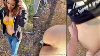 Myla Del Rey Blowjob og en rask omgang i skogen