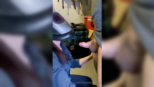 Myla Del Rey Blowjob In The Workshop