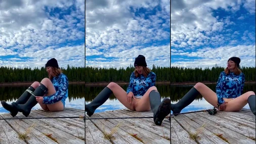 Myla Del Rey Masturbiert mit einer Angelrute