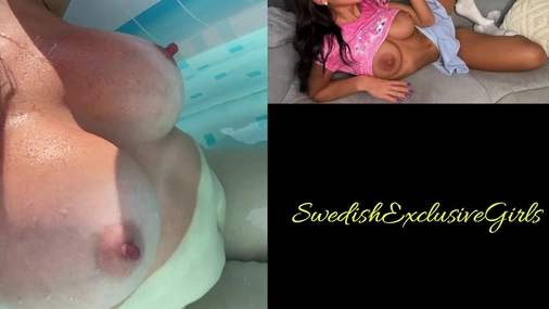 Swedish Milf FrökenCandy Talking Dirty In Pool