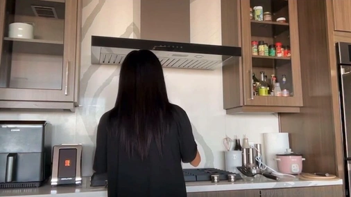 Rose Zara - Exclusive Naked Striptease in Kitchen