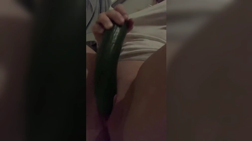 Swedish Milf Testing a Big Cucumber