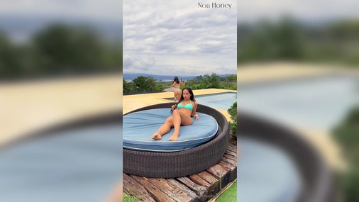 Karol Rosado And Noa Honey - Poolside Lesbian Pussy Licking