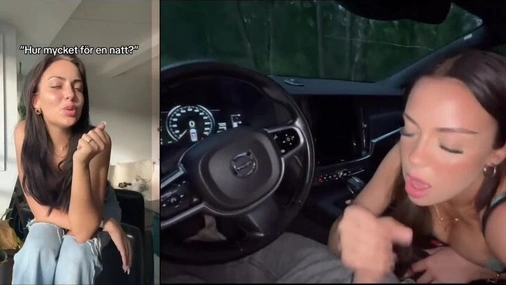 Svensk tiktoker i Volvo