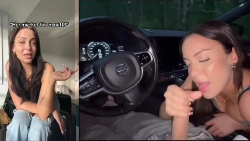 Svensk tiktoker i Volvo