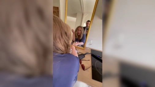 Fucking me from behind while I do my Makeup
