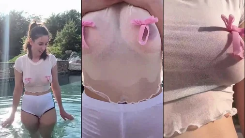 Christina Khalil Muschi im Pool fingern
