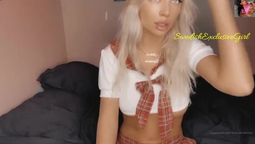 Norwegian Babe Johanne Nordeng Sexy Schoolgirl  Striptease