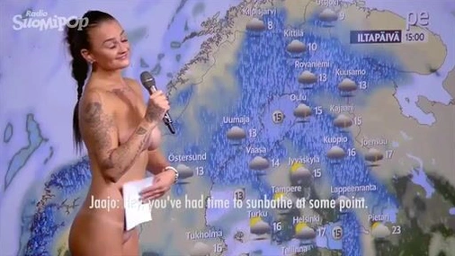 Naked Finnish Weather Girl
