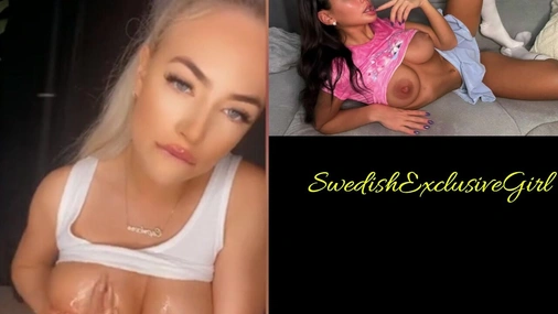 Norwegian Babe Johanne Nordeng Oiling Up Her Big Tits