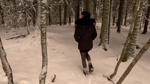 Norwegian Girl Teasing her Pussy Outdoors in the Woods