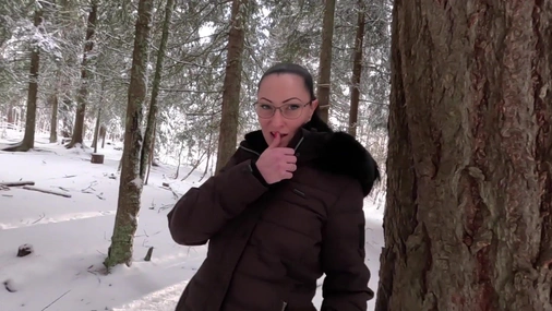 Norwegian Girl Teasing her Pussy Outdoors in the Woods