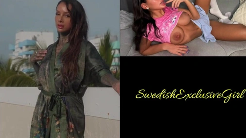 Swedish Tattooed Babe Cleo Kinnaman Smoking Hot Striptease & Shaking Her Ass