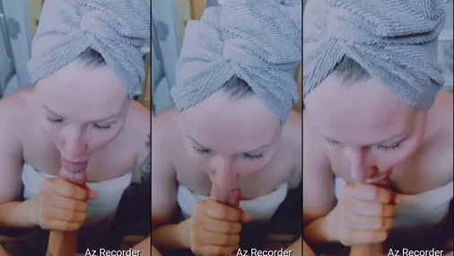 Finnish Milf Giving BJ After Shower