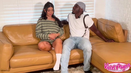 Violet Myers Gets Fucked By Huge BBC on Couch