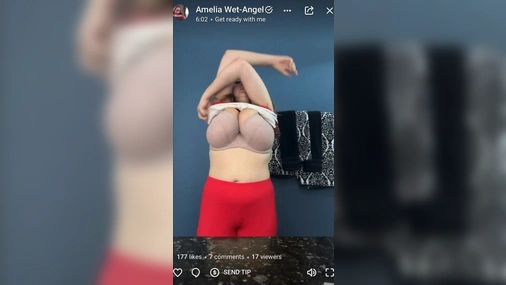 Amelia Wet Angel - Trying Clothes on Livestream