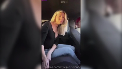 Swedish Cuteinnocent Masturbating And Sucking Cock in Car
