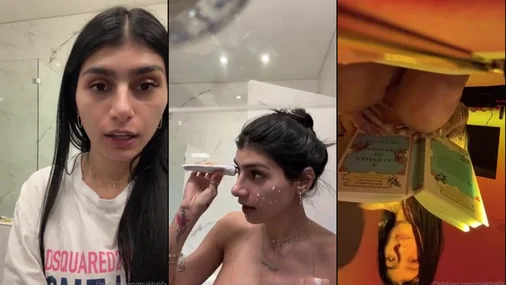 Mia Khalifa – Livestream: Oben ohne ein Buch lesen